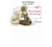Картина А4-63 Метрика для дівчинки