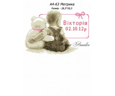 Картина А4-63 Метрика для дівчинки