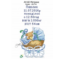 Картина А4-66 Метрика для хлопчика