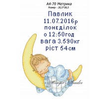 Картина А4-70 Метрика для хлопчика
