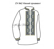 Чоловіча сорочка - вишиванка, заготовка для вишивки бісером або нитками СЧ №2 Ніжний орнамент