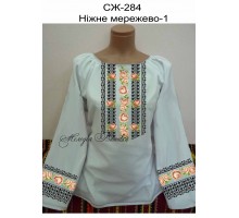 Жіноча сорочка - вишиванка , заготовка для вишивики нитками або бісером СЖ №284 Ніжне мереживо-1