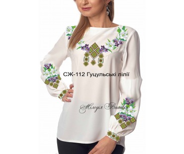 Жіноча сорочка - вишиванка , заготовка для вишивики нитками або бісером  СЖ №112 Гуцульські лілії