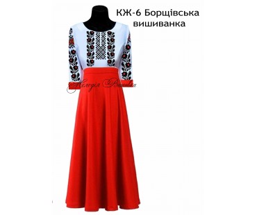 Жіноча сорочка - вишиванка , заготовка для вишивики нитками або бісером  СЖ №6 Борщівська вишиванка (червона)