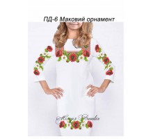 Заготовка плаття вишиванка для дівчинки ПД-6 Маковий орнамент