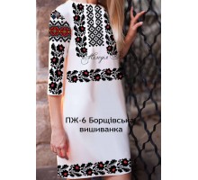 Плаття жіноче - вишиванка, заготовка для вишивки бісером або нитками ПЖ №6 Борщівська вишиванка (червона)