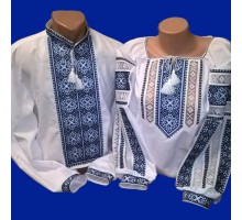 Парні  вишиванки "Синя мережка"