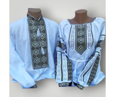 Парні  вишиванки "Зелена мережка"