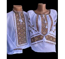 Парні  вишиванки "Коричневі  вишиванки  на  короткий  рукав" 