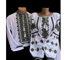 Парні  вишиванки "Гуцульська  низинка зелена" 