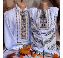 Парні  вишиванки "Бежеві косяки"